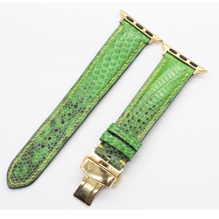 [Khóa Gập] Dây Đeo Thay Thế  Apple Watch Da Kỳ Đà Được Hoàn Thiện Thủ Công Phù Hợp Với Các Dòng Series 2,3,4,5,6,7,SE