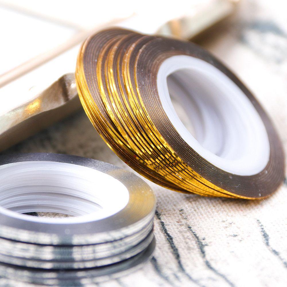 Set 3 Cuộn Băng Dính 3D Ánh Kim Trang Trí Móng Tay Nghệ Thuật