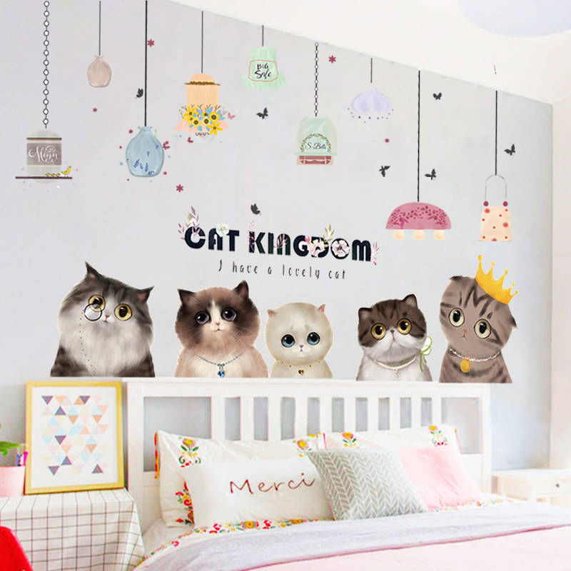 Giấy dán tường trang trí phòng ngủ thiết kế hình gấu xinh xắn cho trẻ em gái