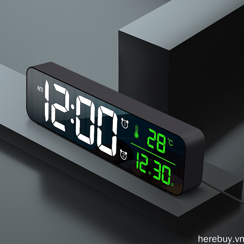 1 đồng hồ điện tử để bàn có đèn LED hiển thị nhiệt độ