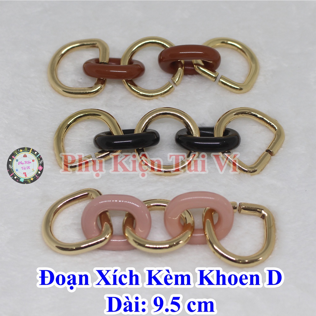 Đoạn xích kèm khoen D phối màu