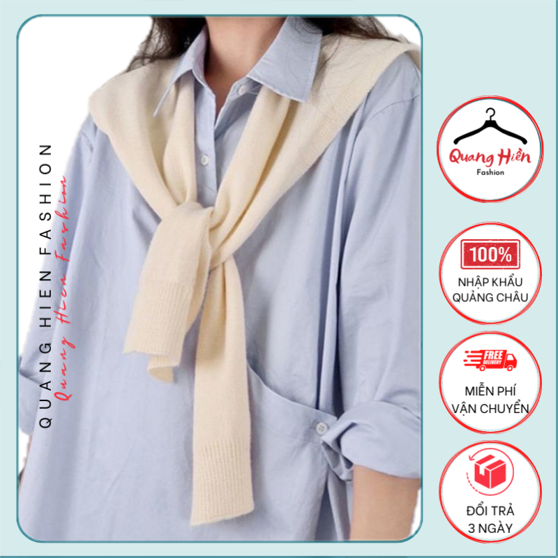 Khăn len quàng cổ Quảng Châu giả áo năng động size 100x50cm MS547