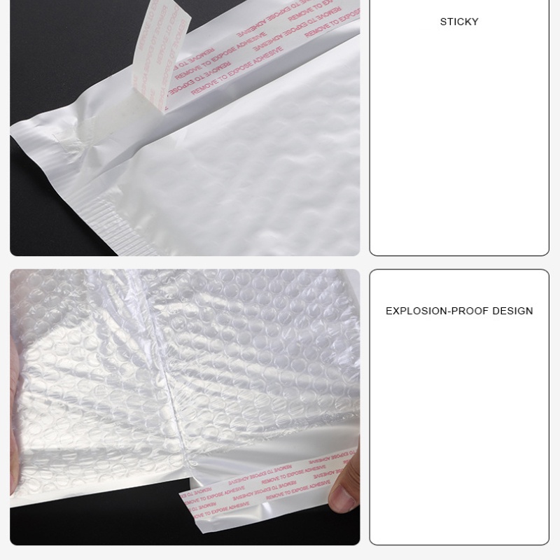 Bộ 50 Túi Khí 11x13cm+4cm Lót Nhựa Đóng Gói Hàng Hóa