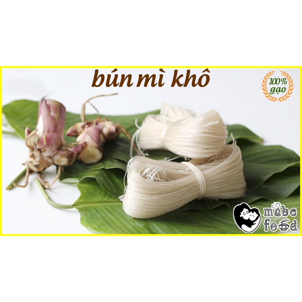 Bún mì khô 500gr , Bún số 8 sạch nguyên liệu sản xuất 100% từ gạo - MaBe Food