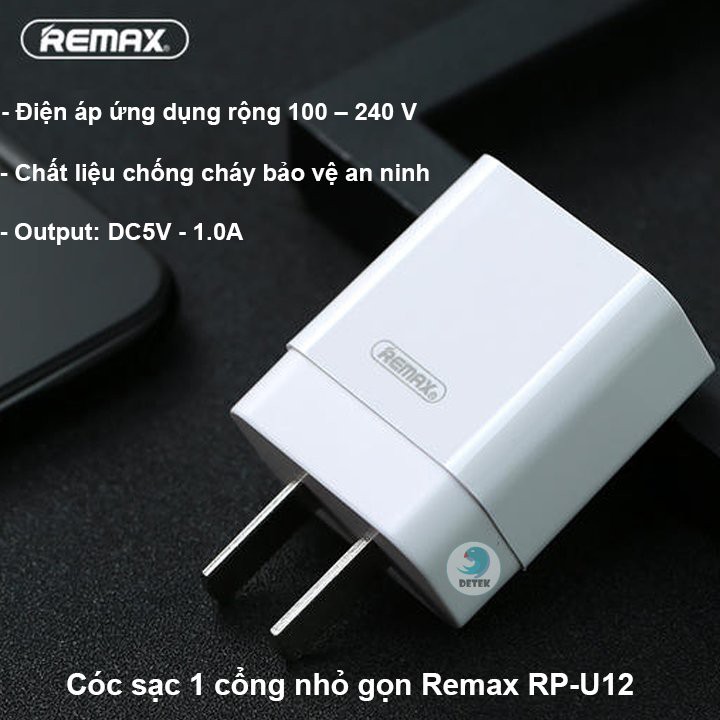 Củ sạc 1 cổng USB Remax RP-U112