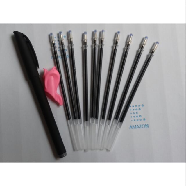 Sét 10 ruột bút tự bay mực + đệm + bút
