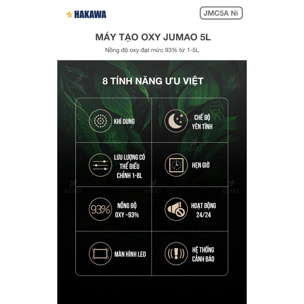 Máy tạo oxy y tế - JUMAO JMC5A NI - Sản phẩm chính hãng - Bảo hành 12 tháng