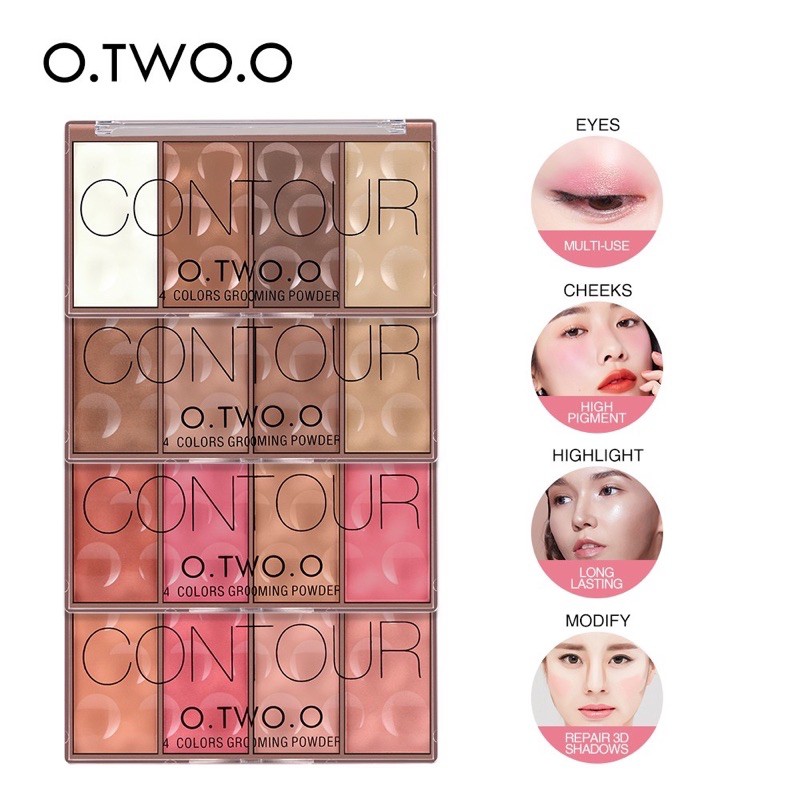 Bảng phấn má tạo khối 4 ô Contour O.two.o