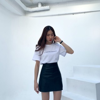 Leather skirt + amour tee