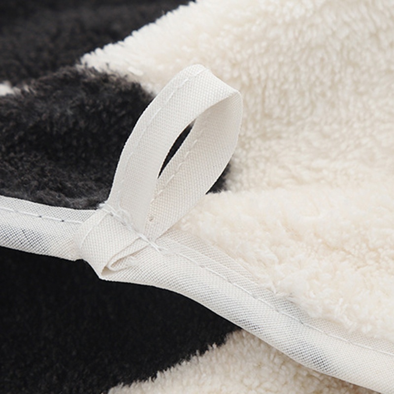 Bộ Khăn Lau Mặt Và Khăn Tắm Vải Lông Cừu San Hô Dày Dặn Thấm Hút Tốt