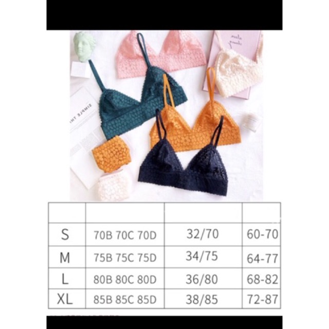 Bộ Đồ Lót Bralette Ren kiểu Pháp Không Gọng Không Mút S025 | BigBuy360 - bigbuy360.vn
