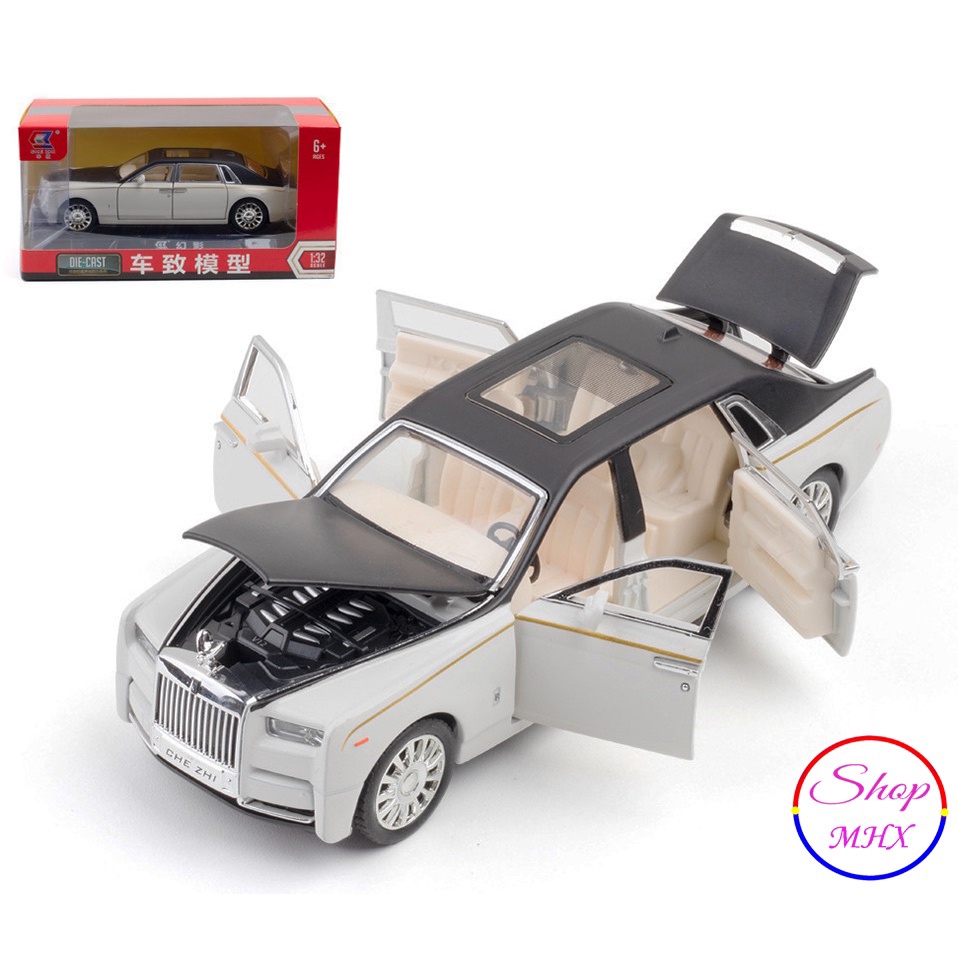 Xe đồ chơi mô hình sắt Rolls Royce Phantom TẶNG KÈM BIỂN SỐ tỉ lệ 1:32 hãng CheZhi 2 màu