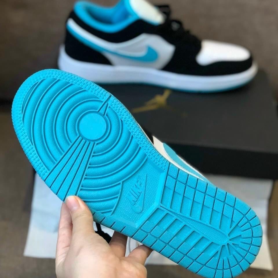 Giày JorDan 1 Panda Xanh Ngọc Cổ Thấp Nam Nữ, Giày Sneaker JorDan 1 Xanh Ngọc Full Box+Bill