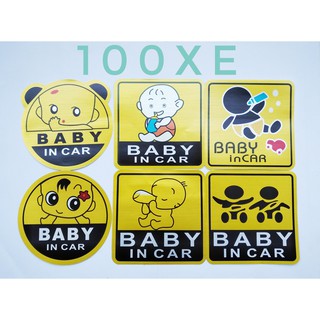 Miếng Dán Baby in Car cho xe Ô TÔ