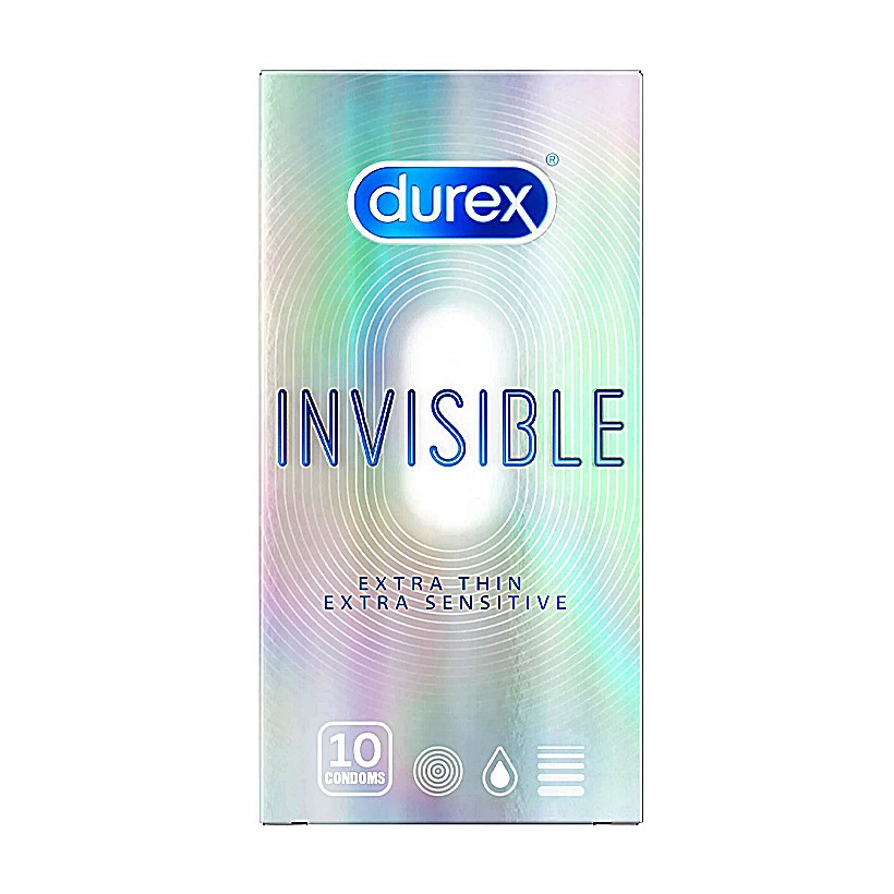 Bao cao su Durex Invisible SIÊU MỎNG - PHIÊN BẢN MỚI - Hộp 10 cái