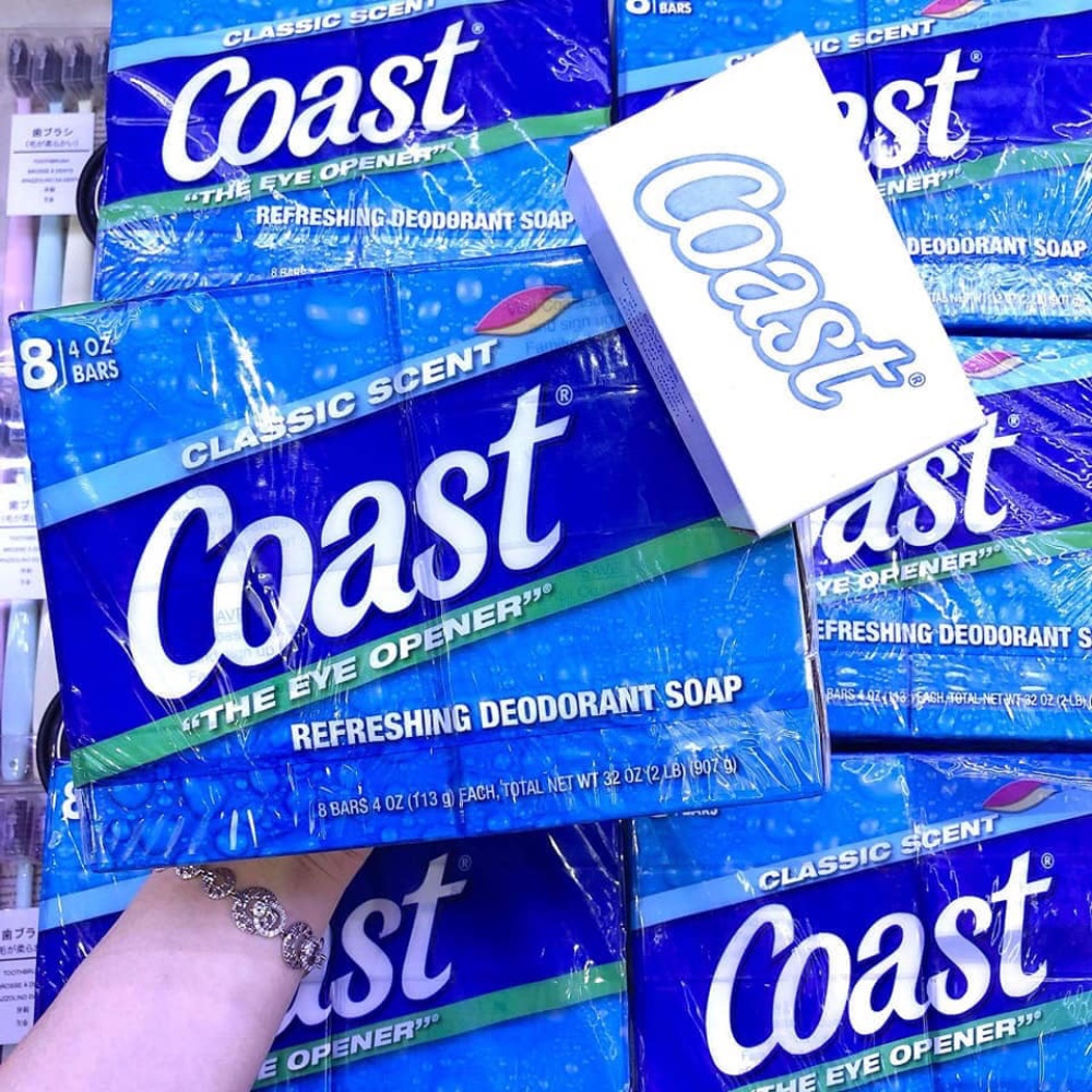 Xà bông cục Coast Hàng Mỹ, Bánh xà phòng 113g 1 Lốc 8 Bánh  - Shop Lavenic