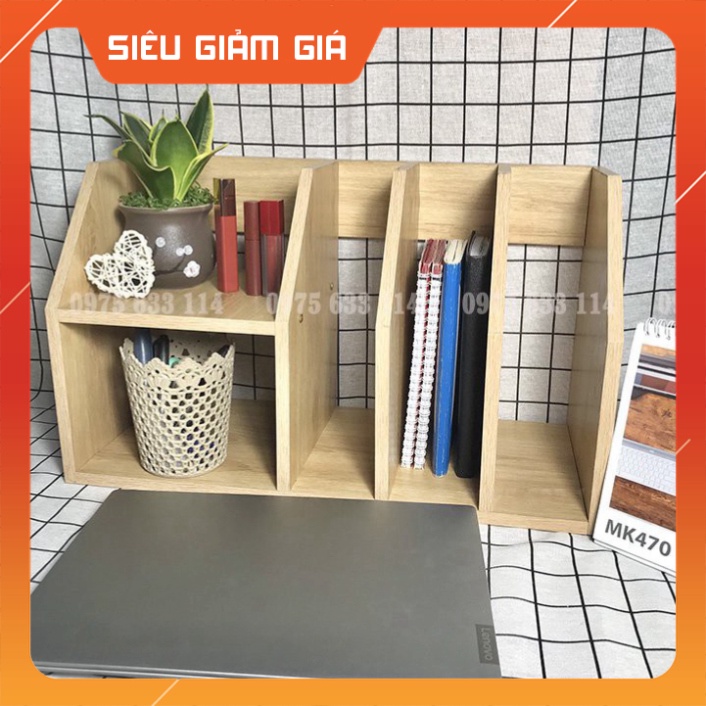 Kệ sách để bàn 💘FREESHIP💘 Kệ gỗ để hồ sơ văn phòng nhiều ngăn, nhỏ gọn mẫu mới (K3)