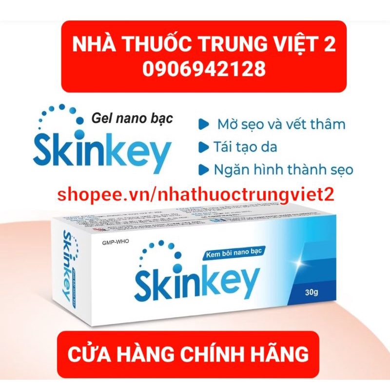 Gel làm mờ mụn và thâm Nano bạc SKinkey tuýt 30g Chính hãng 100%