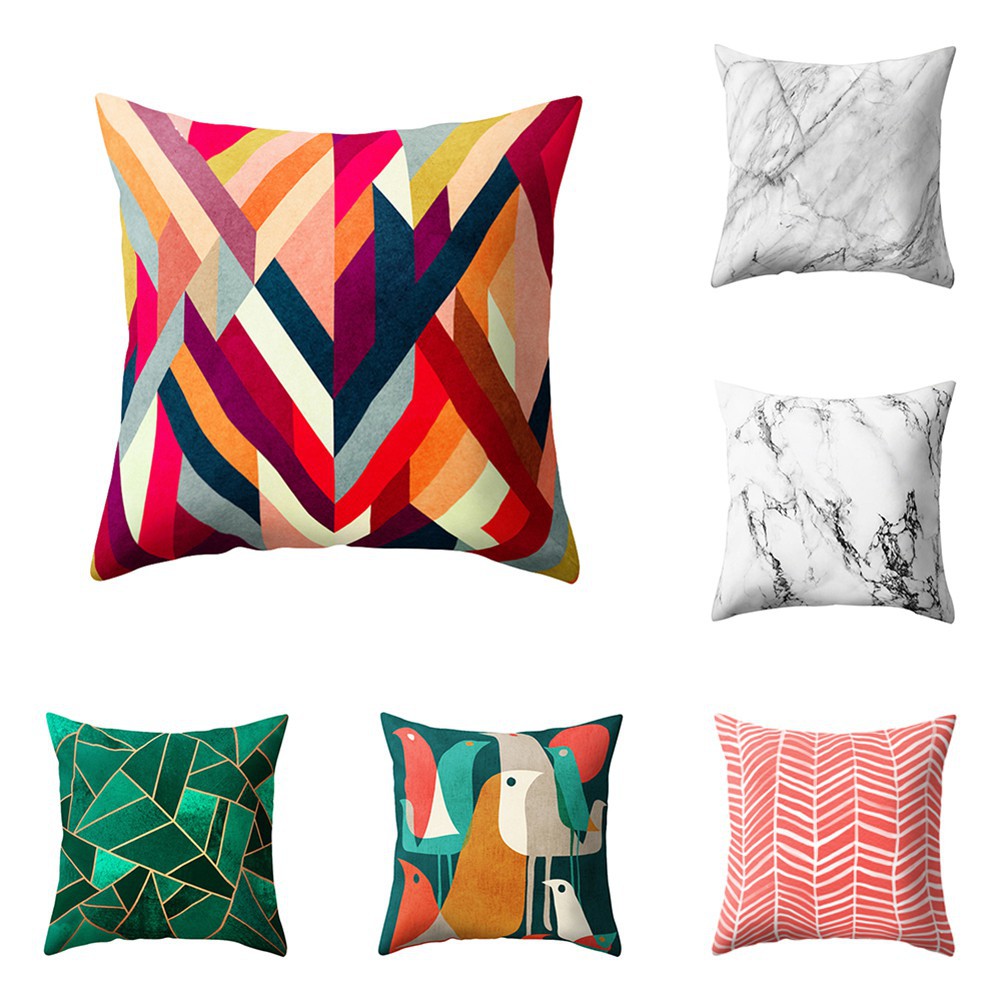 Áo gối hình vuông thiết kế họa tiết độc đáo dùng trang trí