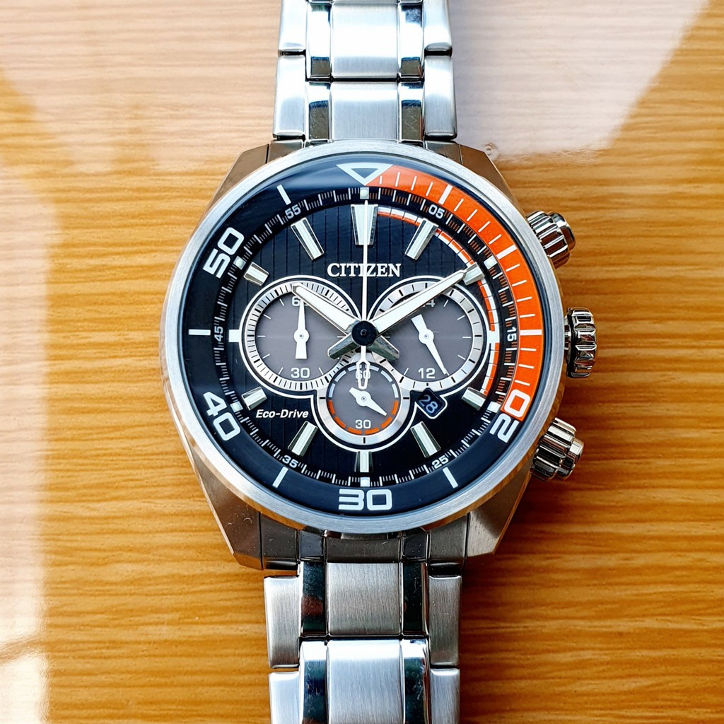 Đồng hồ nam chính hãng Citizen CA4330-57E - máy Quartz pin năng lượng ánh sáng - kính cứng