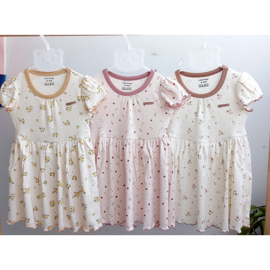 UR3951. Váy Uala Rogo họa tiết hoa nhí cao cấp cho bé gái