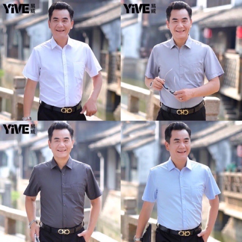 (Giá Ưu Đãi) Áo Sơ Mi Cộc Tay Nam Trung Niên Hàng Loại Đẹp