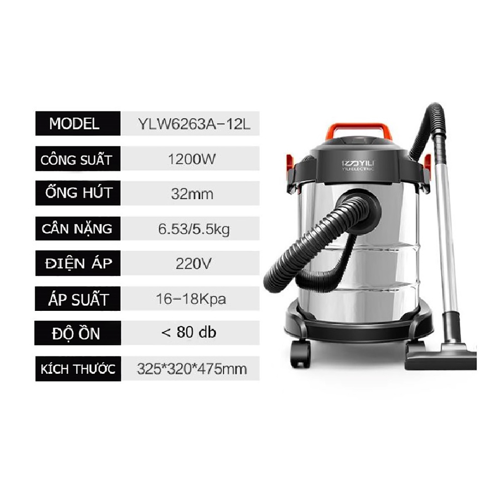 Máy Hút Bụi Gia Đình ABG YiLi Dung Tích 12L Công Suất 1200W Đa Chức Năng Hút Và Thổi Bụi