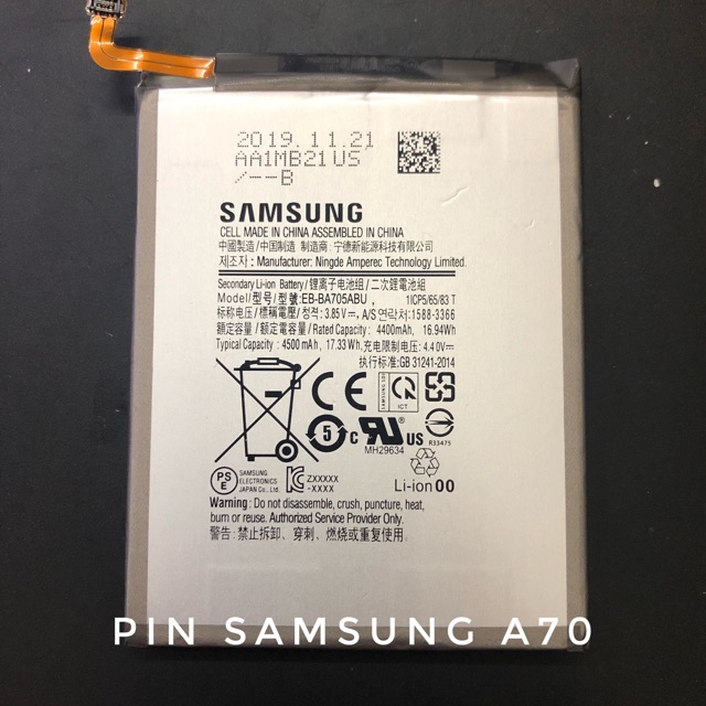 Pin samsung A70 Zin hãng