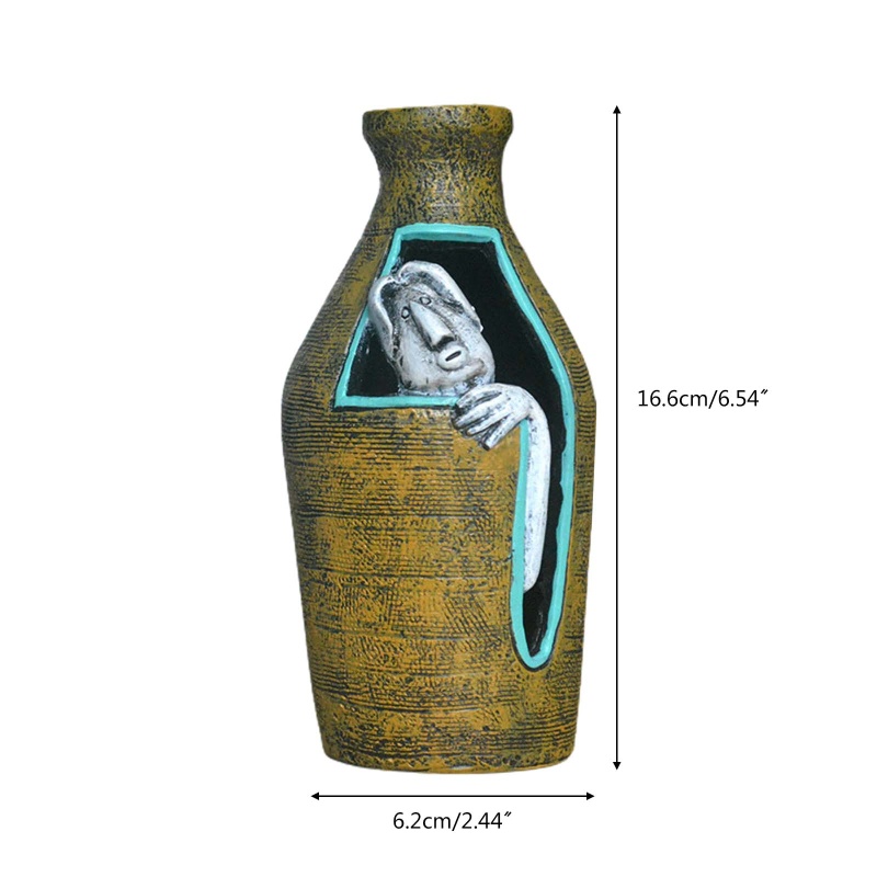 Chậu Cây Cảnh Bằng Nhựa Resin Nhân Tạo Mặt Chân Dung Nghệ Thuật Trừu Tượng Bắc Âu Tối Giản Trang