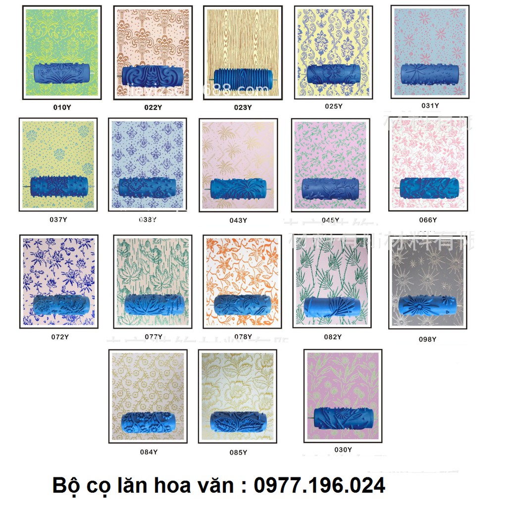 Con lăn sơn hoa văn ✔️CHỌN 17 MẪU ✔️ Cọ lăn sơn hoa văn hoạ tiết trang trí