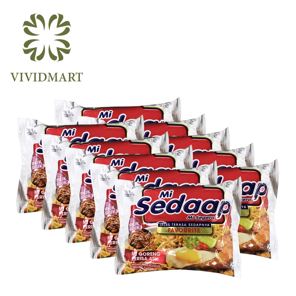 MÌ KHÔ MI ĂN LIỀN GORENG SEDAAP 05 VỊ: GÀ RÁN, CAY, KHÔNG CAY, SA TẾ TÔM, ỚT XANH – INDOMIE INDONESIA – GÓI 87G