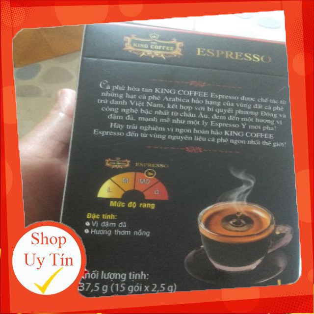 [Siêu Rẻ] Espresso- cafe hoà tan, Cà phê đen hòa tan King Coffee Espresso _ Hộp 15 stick, king espresso | BigBuy360 - bigbuy360.vn