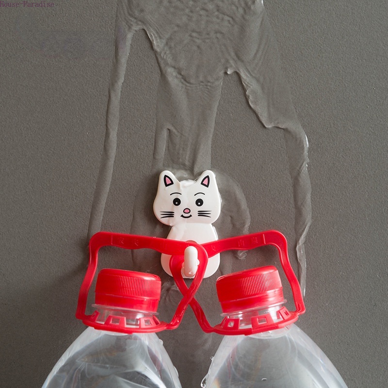 Móc treo đồ dán tường hình mèo hoạt hình đơn giản