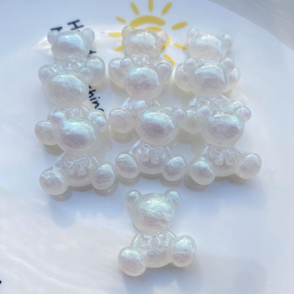 Set 10 Ghim Cài Áo 3D Đính Đá Pha Lê Hình Gấu Thỏ Sang Trọng DIY