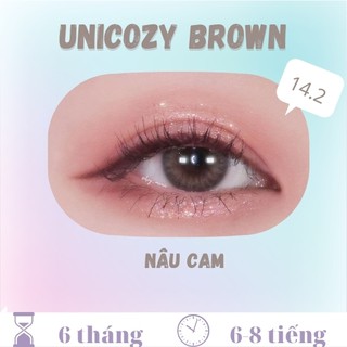 [TẶNG KÈM HỘP KÍNH] Kính áp tròng Hàn Quốc UNICOZY BROWN - Lens nâu tây nhẹ HSD 6 tháng