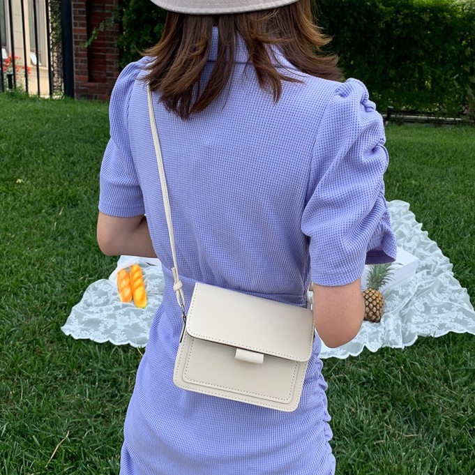 Túi đeo chéo nữ mini dáng vuông da trơn mềm đựng điện thoại HH 338
