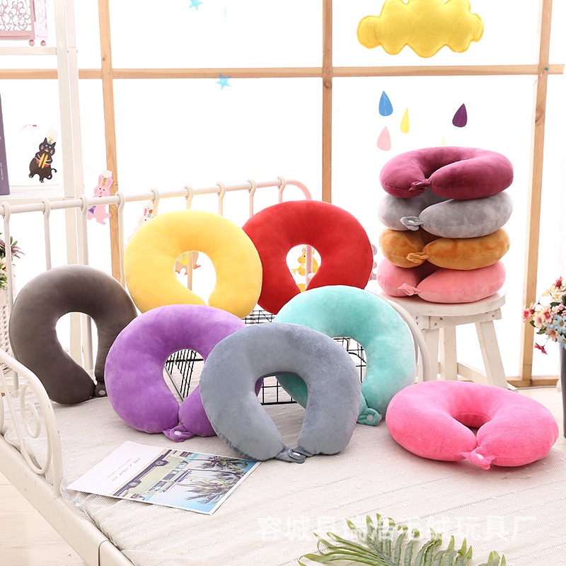 Gối Kê Cổ Hình Chữ U Bằng Cao Su Non Mềm Mại Đàn Hồi Chậm Cho Du Lịch/Máy Bay/Văn Phòng