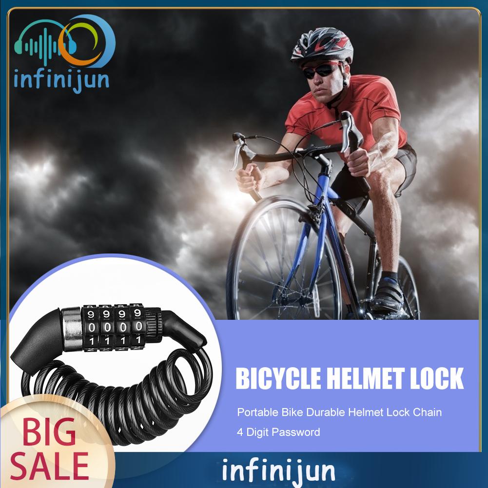 Ổ Khóa Nón Bảo Hiểm 4 Chữ Số Kèm Dây Thép Chuyên Dụng Cho Xe Đạp