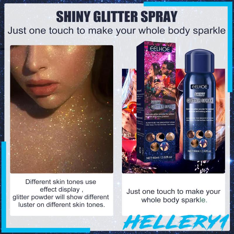 Chai Xịt Kim Tuyến Trang Điểm Cơ Thể Lấp Lánh 2.02fl.oz [Hellery1]