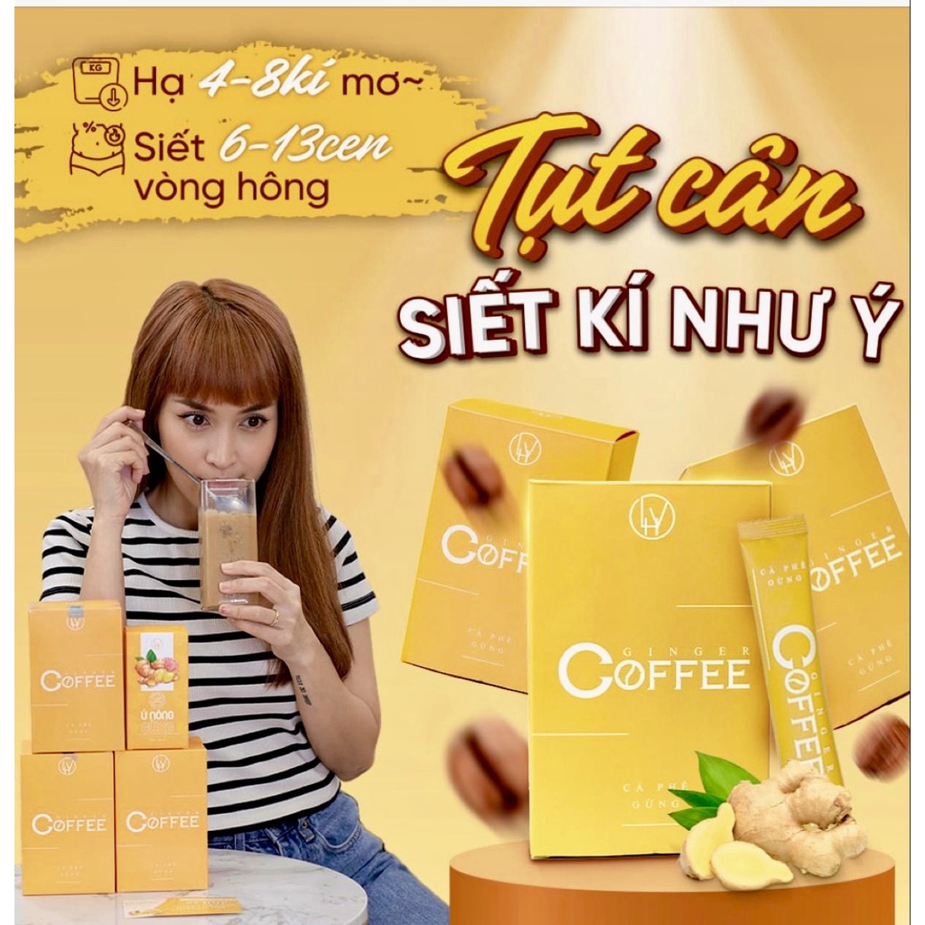 Cà Phê Gừng Giảm Cân - Ginger Coffee [Chính Hãng - 1 Hộp 20 gói mua 2 hộp tặng đai nịt bụng)