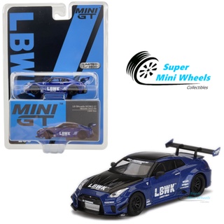 (Premium bánh cao su) Xe mô hình MINI GT (No299) LB-Silhouette WORKS GT NISSAN 35GT-RR Ver.2 LBWK Blue (card US)