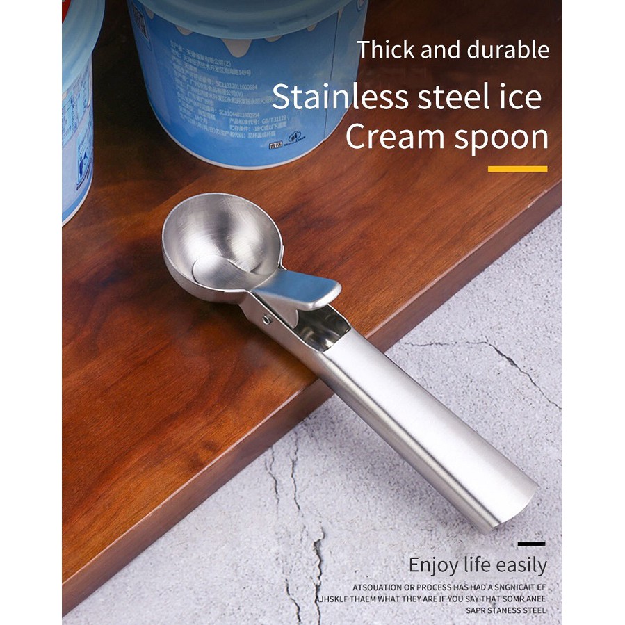 Muỗng / Thìa Múc Kem-Stainless Steel Ice Cream Scoop Tiện Lợi