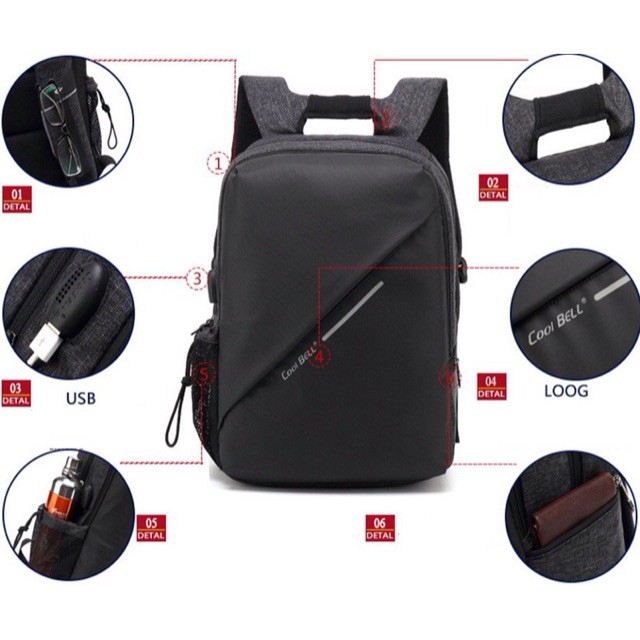 Ba lô Laptop Coolbell 7007 Chính hãng
