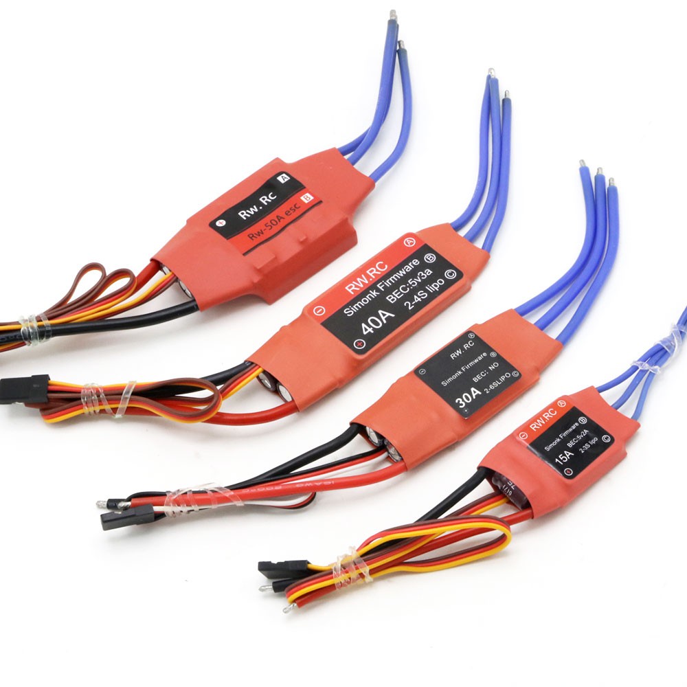Động Cơ Không Chổi Than ESC 10A / 12A / 15A / 20A / 30A / 40A / 50A / 70A / 80A Cho Máy Bay Điều Khiển Từ Xa Kèm Phụ Kiện