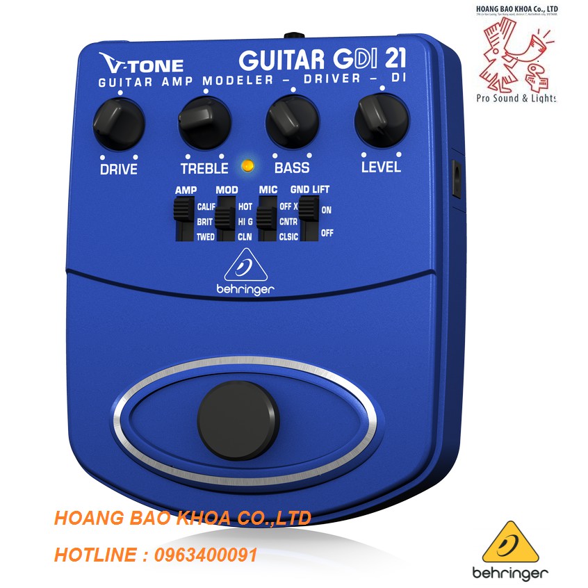 Guitar Stompboxes - Phơ cục - Fuzz - Behringer GDI21 Guitar Amp Modeler/Direct Recording Preamp/DI Box