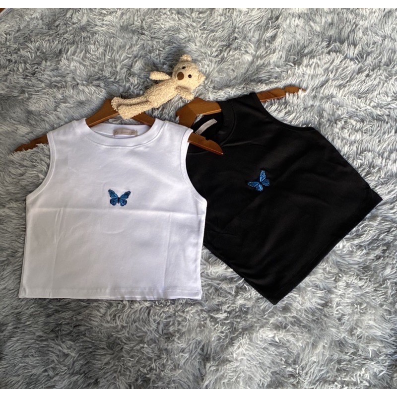 [Xả Kho] Áo Croptop 3 Lỗ Thêu B.ư.ơ.m Chất Cotton Mịn