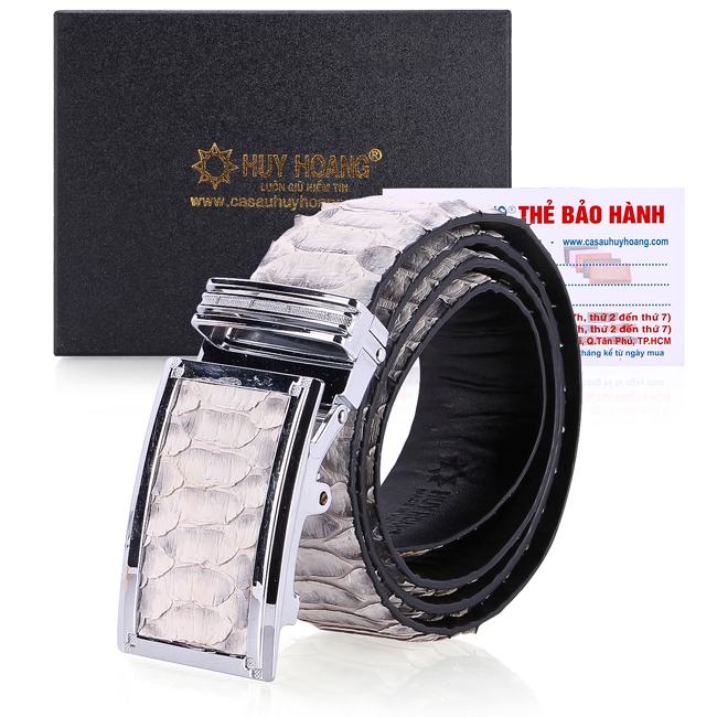 Thắt lưng nam da trăn Huy Hoàng vip 4P màu da nguyên thủy, đen, trắng, nâu HP4331-32-35-42