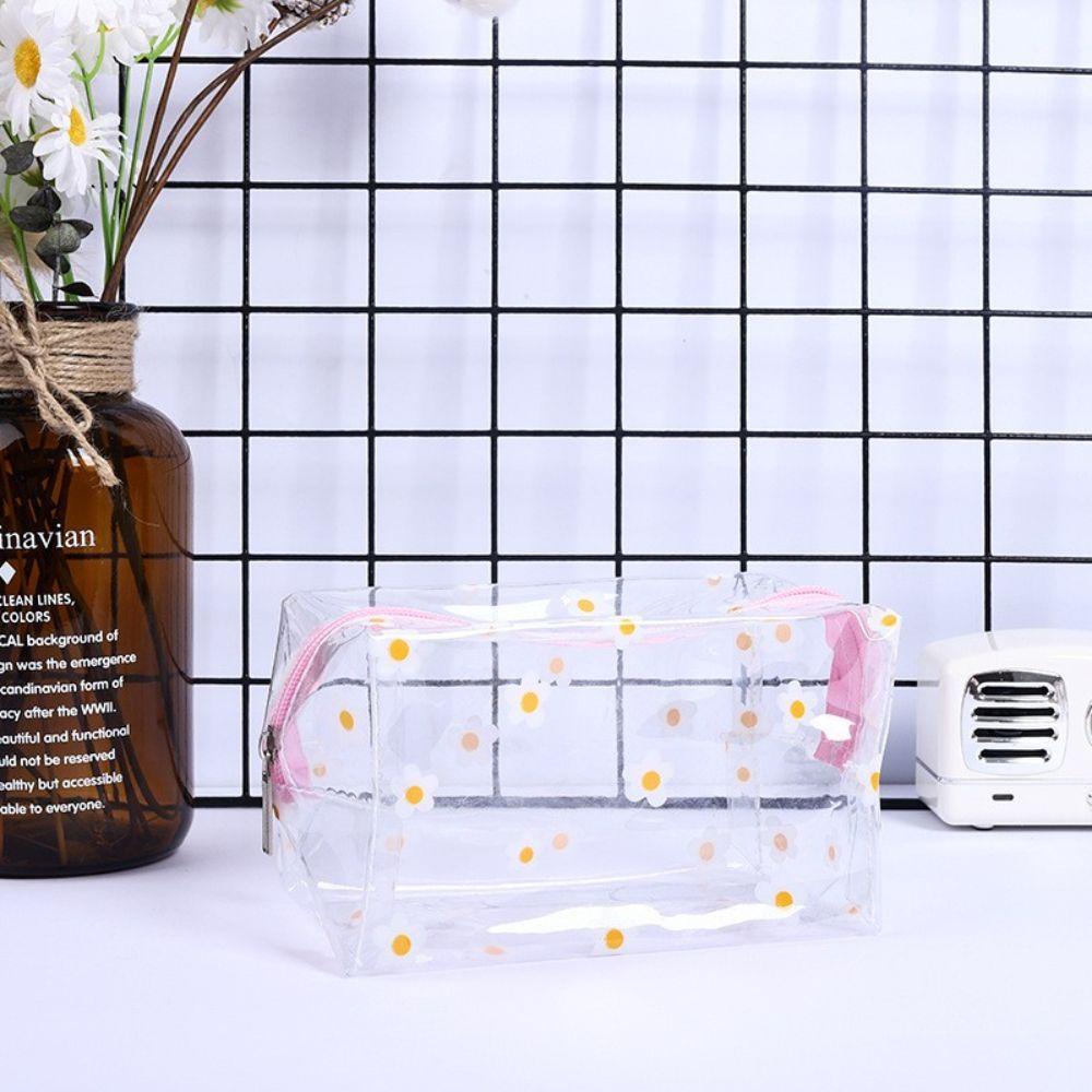 Túi Đựng Đồ Trang Điểm Trong Suốt Họa Tiết Hoạt Hình Lấp Lánh Sức Chứa Lớn