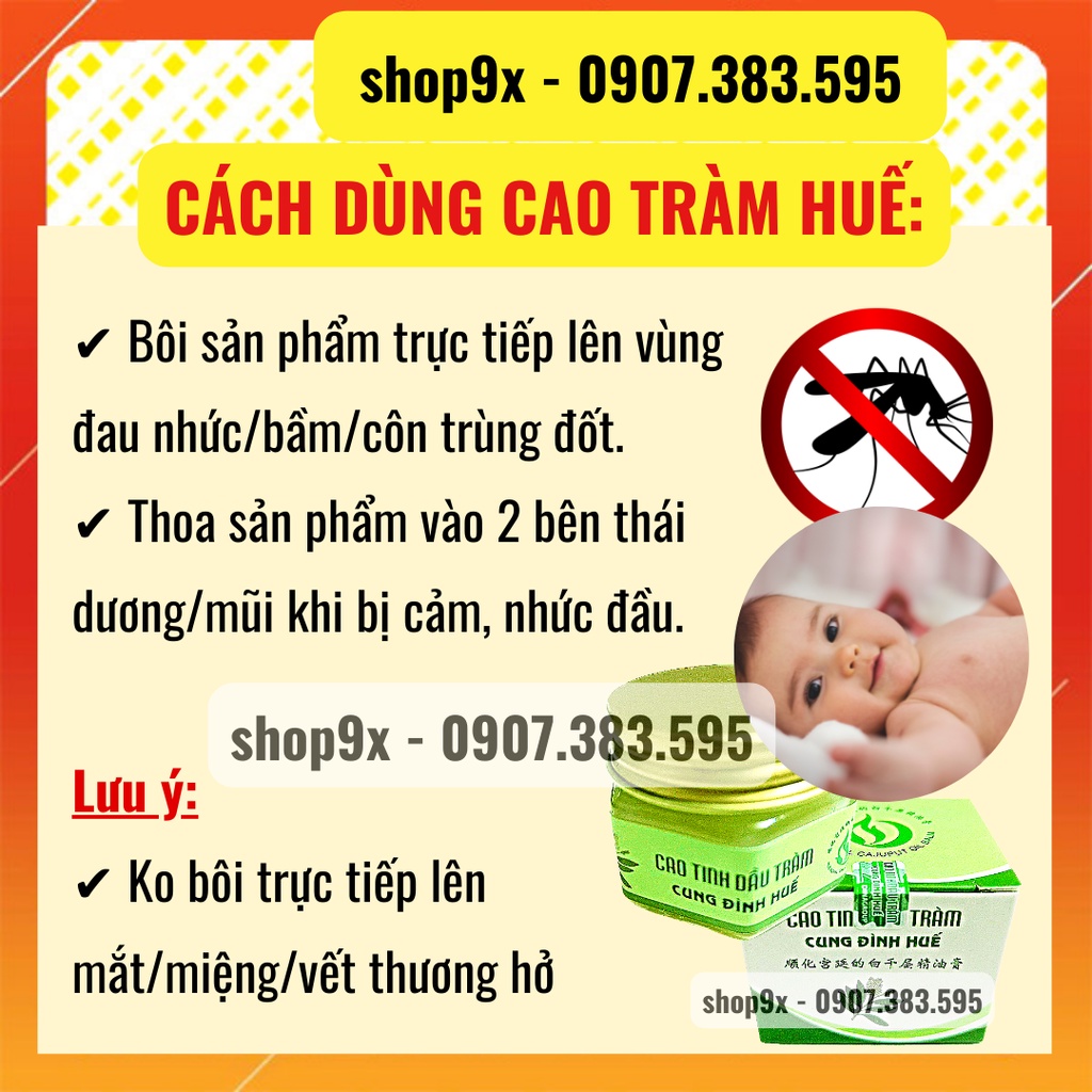 Đuổi Muỗi Cao Tràm Huế - Giảm Sưng Vết Muỗi Đốt - Tinh Dầu Tràm Cung Đình Huế 20gr  An Toàn Cho Bé 6 Tháng