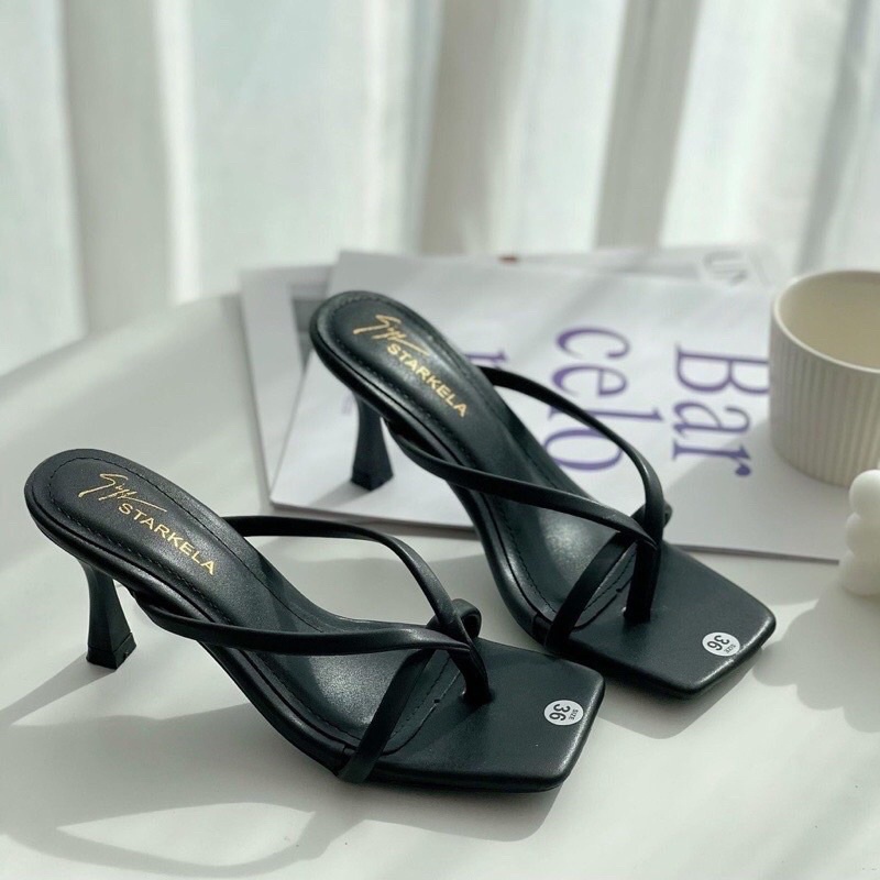 Guốc nữ kiểu kẹp ngón quai mảnh gót nhọn 6p